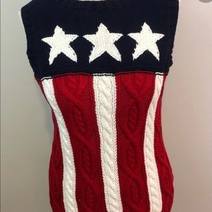 TOMMY HILFIGER STARS & STRIPES VEST RED WHITE BLUE PATRIOTIC  4th OF JULY